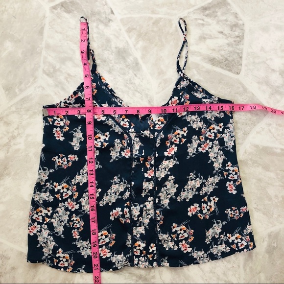 NWT SIENNA SKY Navy floral lightweight spaghetti strap tank top size XS - Picture 7 of 7